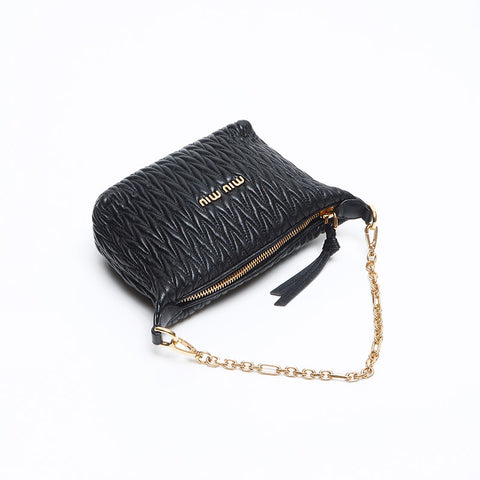 Miu Miu Matelasse pouch mini Shoulder Bag black WS13297