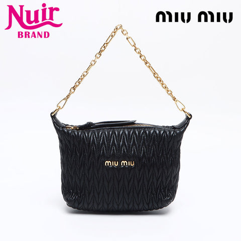 Miu Miu Matelasse pouch mini Shoulder Bag black WS13297