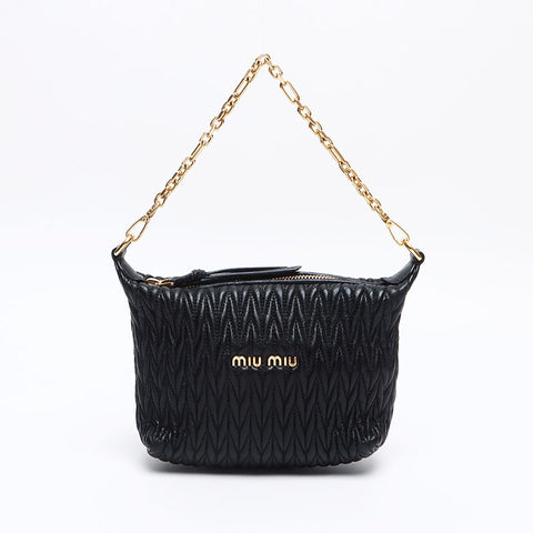 Miu Miu Matelasse pouch mini Shoulder Bag black WS13297