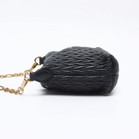 Miu Miu Matelasse pouch mini Shoulder Bag black WS13297