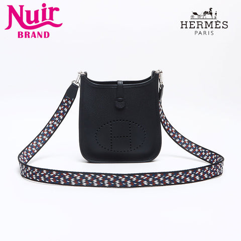 HERMES Evelyn TPM Y stamp Togo Amazon Shoulder Bag black WS13300