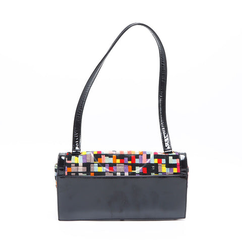 CHANEL No.6 Flap Bag Velvet Multicolor Shoulder Bag black WS13302
