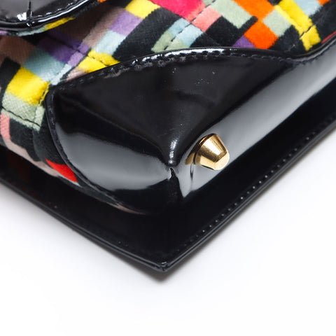 CHANEL No.6 Flap Bag Velvet Multicolor Shoulder Bag black WS13302