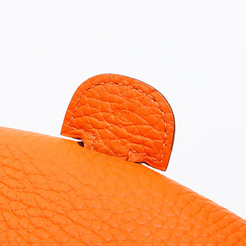 HERMES 2010 N stamp Evelyn 3 PM Taurillon Clemence Shoulder Bag Orange WS13304