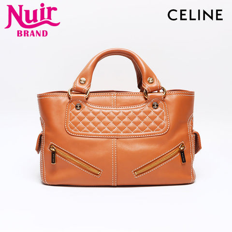 セリーヌ CELINE レザー ハンドバッグ ブラウン WS13306