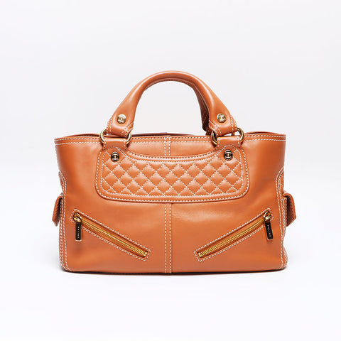 セリーヌ CELINE レザー ハンドバッグ ブラウン WS13306