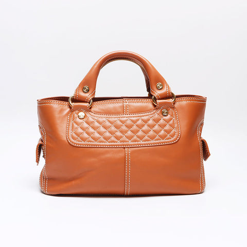 セリーヌ CELINE レザー ハンドバッグ ブラウン WS13306