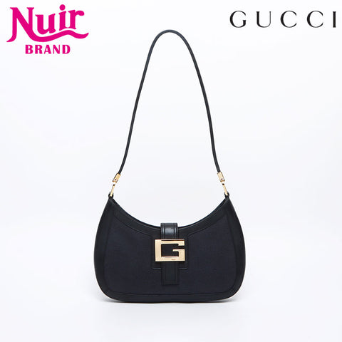 GUCCI Canvas logo Shoulder Bag black WS13308