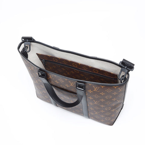 LOUIS VUITTON Monogram Macassar Weekend Tote GM Tote Bag Brown WS13313