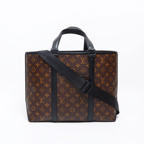 LOUIS VUITTON Monogram Macassar Weekend Tote GM Tote Bag Brown WS13313