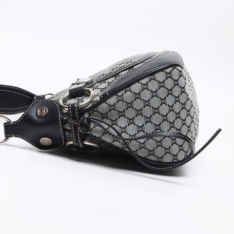 セリーヌ CELINE キャンバス マカダム レザー ショルダーバッグ ブラック WS13316
