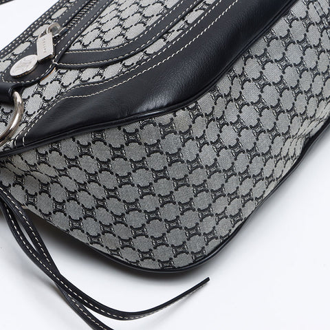 セリーヌ CELINE キャンバス マカダム レザー ショルダーバッグ ブラック WS13316