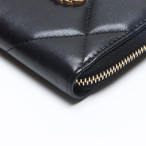 CHANEL Matelasse COCO Mark Round Zip 31 Series Coin case black WS13323