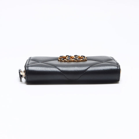 CHANEL Matelasse COCO Mark Round Zip 31 Series Coin case black WS13323