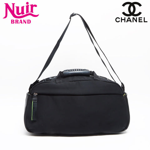 シャネル CHANEL 9番台 スポーツライン 2WAY ショルダーバッグ 蛍光 ボストンバッグ ブラック WS13331