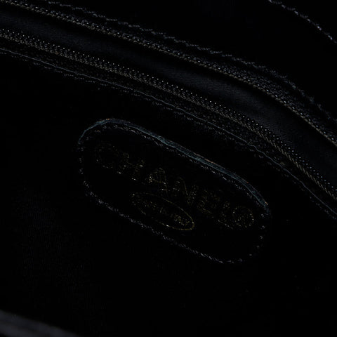 シャネル CHANEL 5番台 キャビアスキン ハンドバッグ チェーン ターンロック ハンドバッグ ブラック WS13334