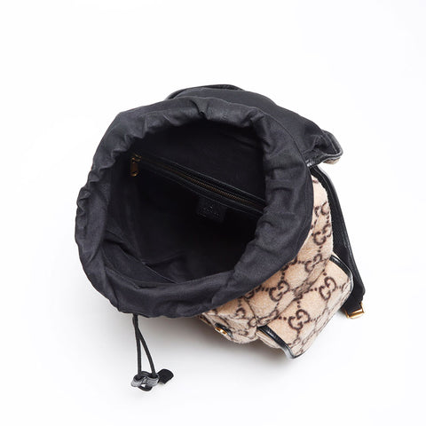 GUCCI Gucci Backpack GGPattern 598184 Wool Leather Backpack Â· Daypack Brown WS13335