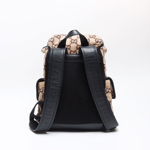 GUCCI Gucci Backpack GGPattern 598184 Wool Leather Backpack Â· Daypack Brown WS13335