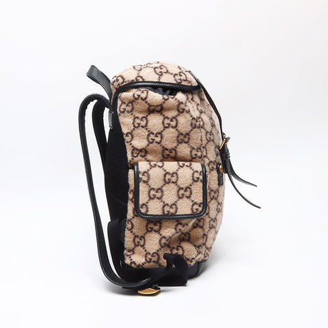 GUCCI Gucci Backpack GGPattern 598184 Wool Leather Backpack Â· Daypack Brown WS13335