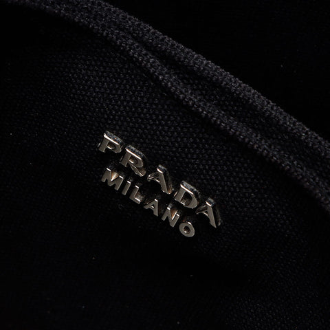 PRADA Canapa Bucket Shoulder Bag black WS13342