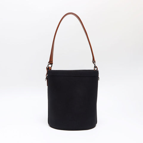 PRADA Canapa Bucket Shoulder Bag black WS13342