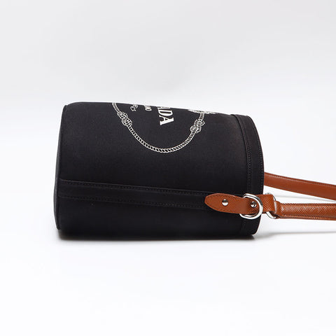 PRADA Canapa Bucket Shoulder Bag black WS13342