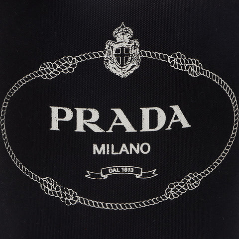 PRADA Canapa Bucket Shoulder Bag black WS13342