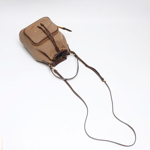 PRADA Logo jacquard drawstring bag 2way Shoulder Bag beige WS13344