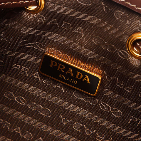 PRADA Logo jacquard drawstring bag 2way Shoulder Bag beige WS13344