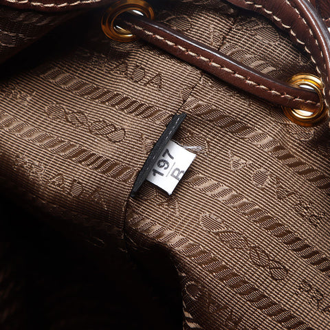 PRADA Logo jacquard drawstring bag 2way Shoulder Bag beige WS13344