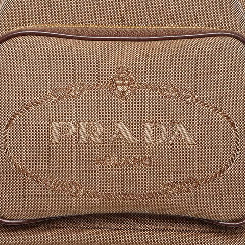 PRADA Logo jacquard drawstring bag 2way Shoulder Bag beige WS13344