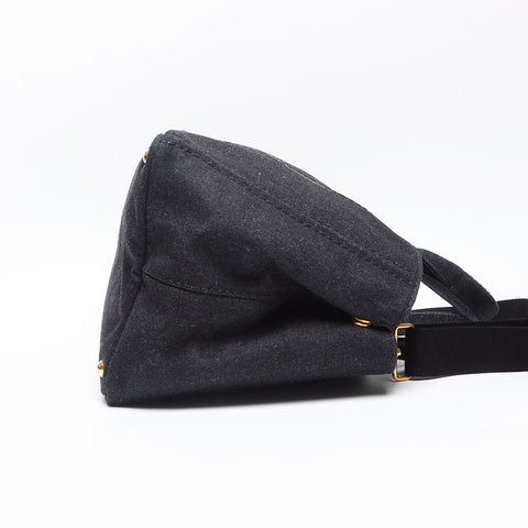 PRADA Canapa Denim Dark Navy 1BG642 Shoulder Bag black WS13347