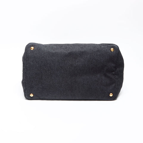 PRADA Canapa Denim Dark Navy 1BG642 Shoulder Bag black WS13347