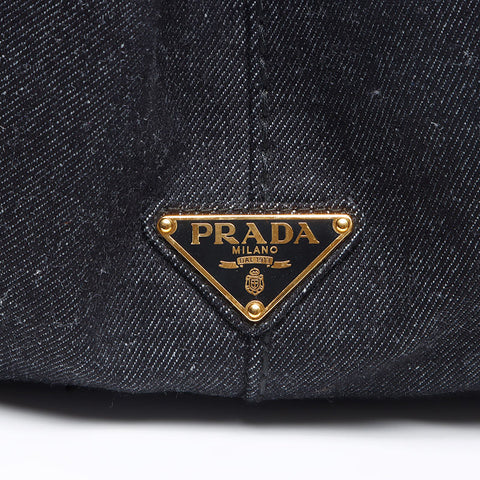 PRADA Canapa Denim Dark Navy 1BG642 Shoulder Bag black WS13347
