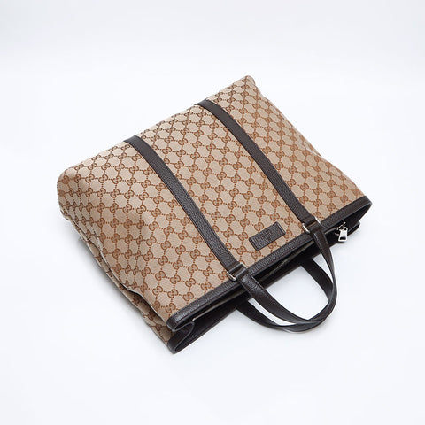 GUCCI GG canvas leather 2way 449169 Tote Bag beige WS13348