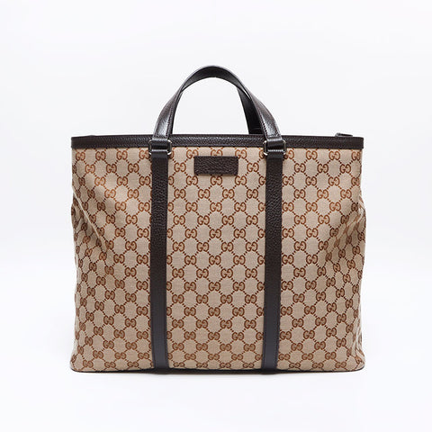 GUCCI GG canvas leather 2way 449169 Tote Bag beige WS13348