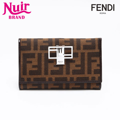 FENDI Zucca canvas Tri-fold wallet Brown WS13352