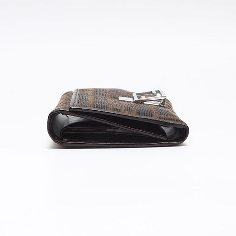 FENDI Zucca Canvas Dreifach-Geldbörse Braun WS13352