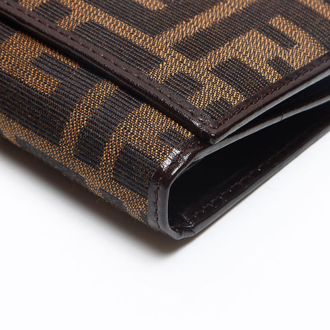 FENDI Zucca Canvas Dreifach-Geldbörse Braun WS13352