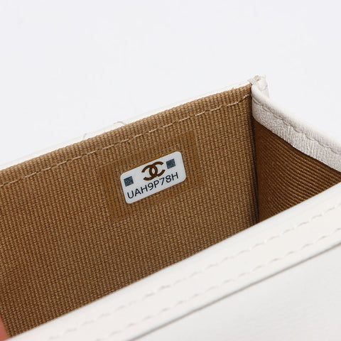 シャネル CHANEL マトラッセ ターンロック チェーンウォレット ショルダーバッグ ホワイト WS13353