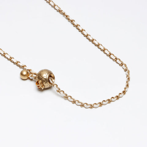 シャネル CHANEL マトラッセ ターンロック チェーンウォレット ショルダーバッグ ホワイト WS13353