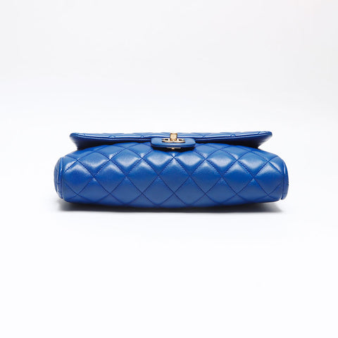 シャネル CHANEL マトラッセ ターンロック ショルダーバッグ ブルー WS13355