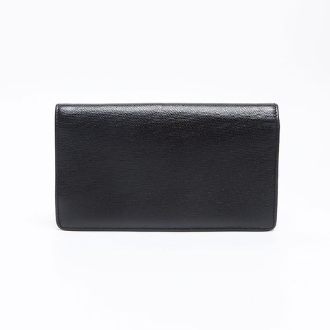 シャネル CHANEL ココボタン カーフスキン 9番台 長財布 ブラック WS13357