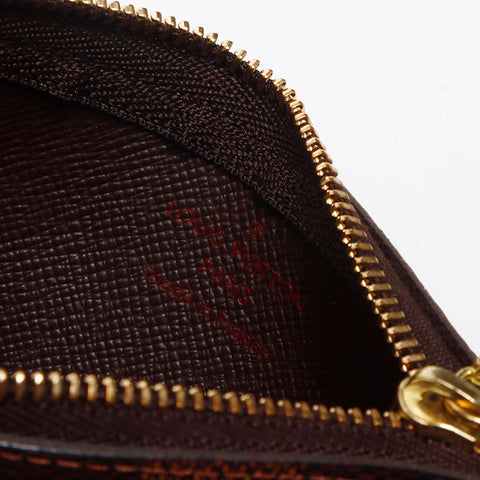 LOUIS VUITTON Damier Ebene Pochette Cle Coin case Brown WS13359