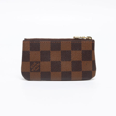 LOUIS VUITTON Damier Ebene Pochette Cle Coin case Brown WS13359