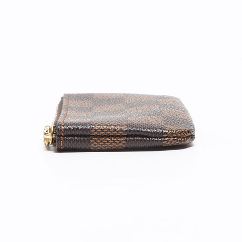 LOUIS VUITTON Damier Ebene Pochette Cle Coin case Brown WS13359