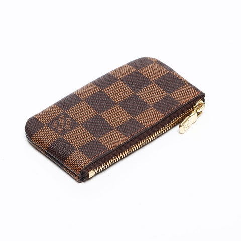 LOUIS VUITTON Damier Ebene Pochette Cle Coin case Brown WS13359