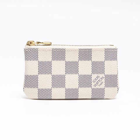 LOUIS VUITTON Damier Azur Pochette Cle N62659 Coin case white WS13360