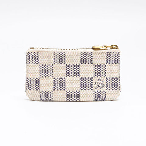 LOUIS VUITTON Damier Azur Pochette Cle N62659 Coin case white WS13360