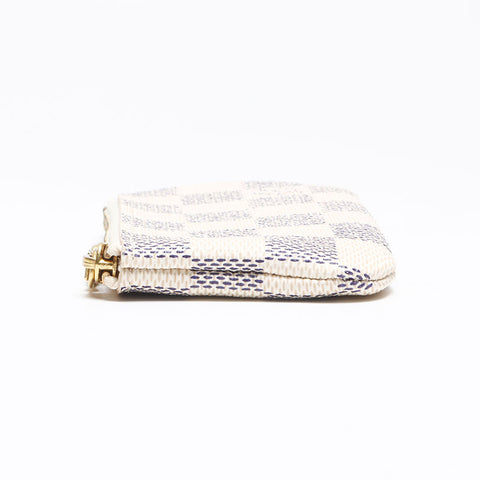 LOUIS VUITTON Damier Azur Pochette Cle N62659 Coin case white WS13360